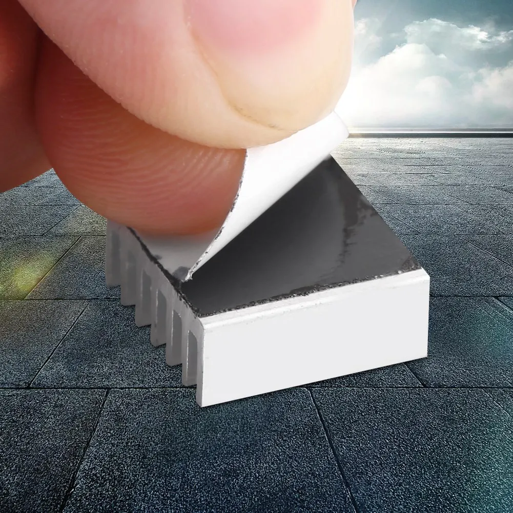 

Adhesive Heatsink Aluminum Heatsink Heat Sink Small Aluminum Heatsink Cooling Kit with Adhesive Glue on Back 14x14x6mm