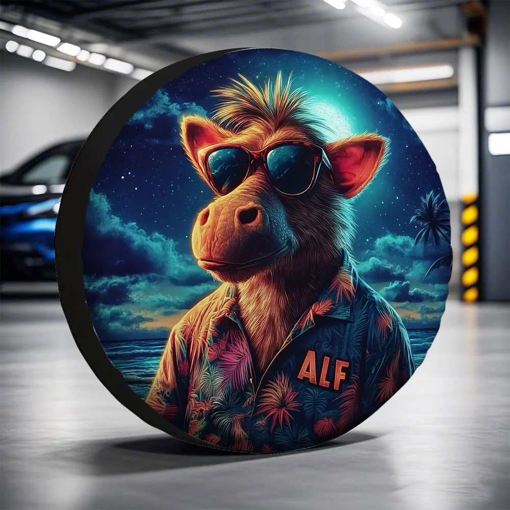 1 pièce, housse de pneu de haute qualité, motif cochon élégant, tissu 100% polyester durable, sans électricité, idéale pour les fêtes d'anniversaire, adaptée aux unités de distribution.