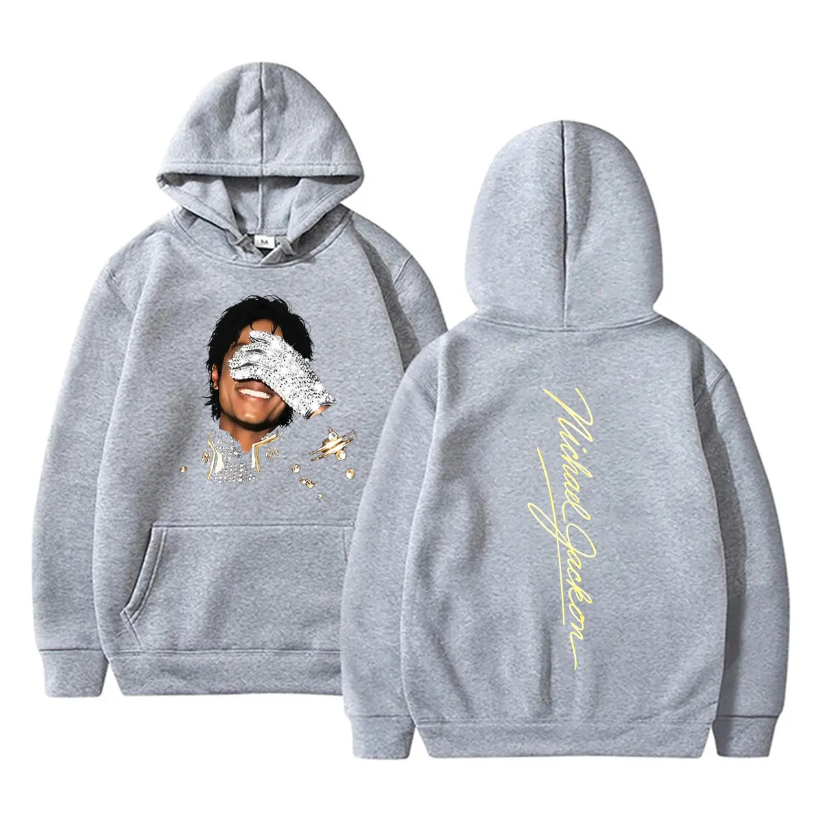 Michael Jackson Face Graphic Hoodie Herren Damen Retro Gothic Rock Sweatshirt Herrenmode Hip Hop Oversized Pullover Streetwear – Detail 7