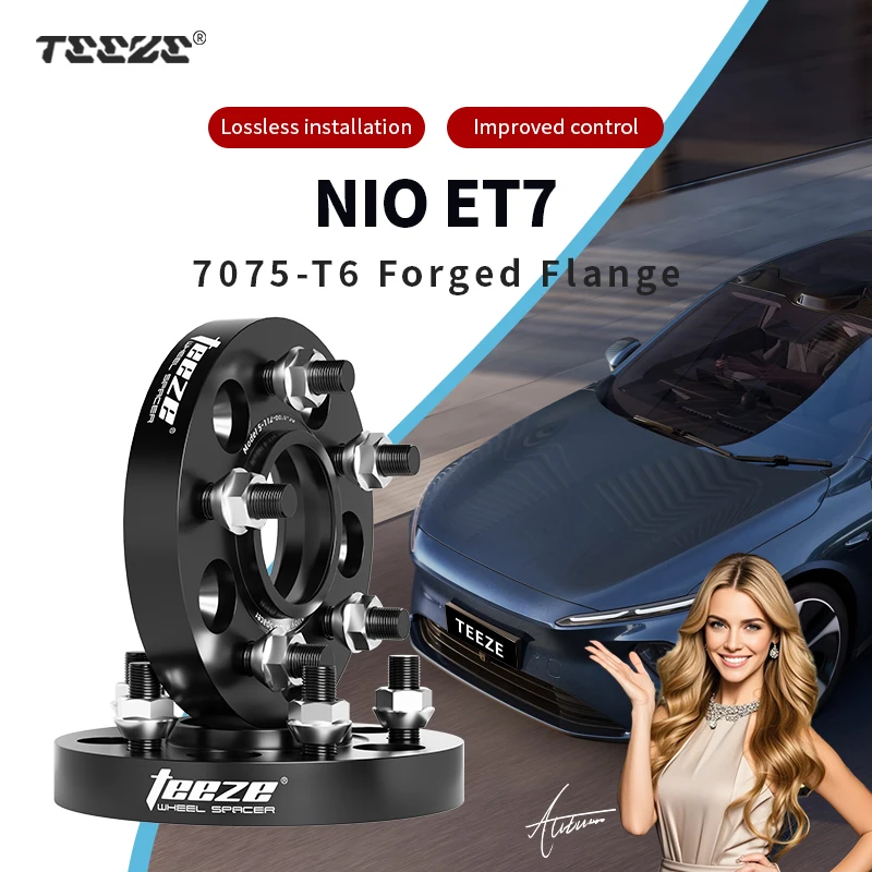 

Teeze 2/4 шт. 5x120 CB62,6 мм M14x1,5 ступица центральная черная кованая прокладка для колеса для NIO ET7 фланцевая пластина 15/20/25/30 мм