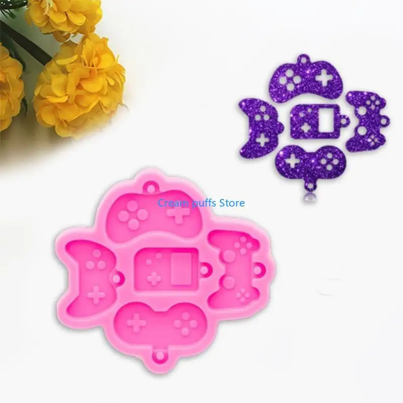 50LE DIY Shiny Glossy Game Handle Keychain Mold Charms Mould Resin Epoxy Jewelry