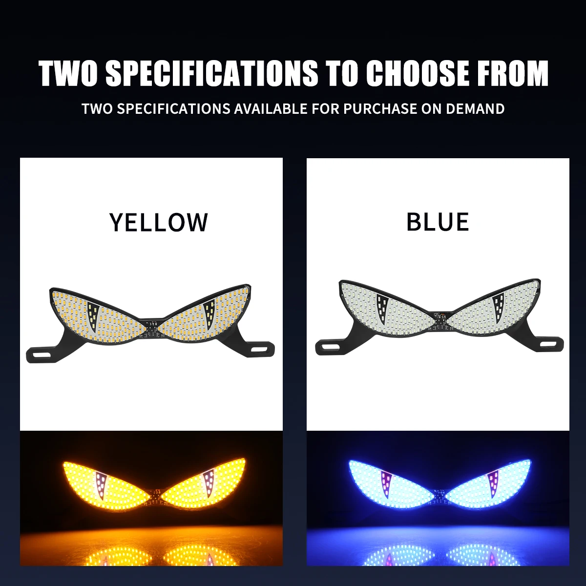 Motorcycle License Plate Light Cat's Eye Dual Color Flash Tail Decorative Lamp for Electric Vehicle Motorcycles Signal Light 12V