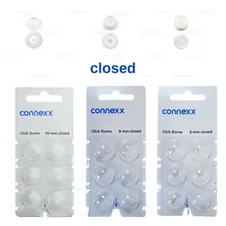 6Pieces Signia Click Connexx Original Silicone Ear domes ,for  Signia Rexton Vibe CIC ITC and RIC Model Hering Aids