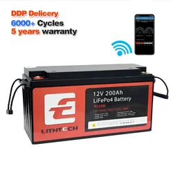 8000 cycles 12V 24V 48V 60V lifepo4 battery pack 12V 24V 100Ah 200Ah BMS with heating and Bluetooth