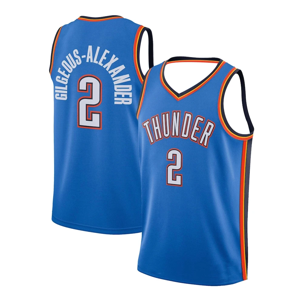 

Gilgeous-Alexander 2025г. # 2, баскетбольная рубашка унисекс, летняя молодежная детская спортивная одежда, тренировочная форма большого размера, дышащий трикотаж