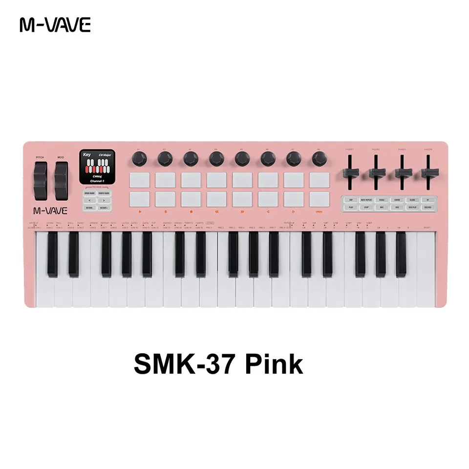 M-VAVE SMK-37 Pro ワイヤレスMIDIキーボード オールインワンシンセ