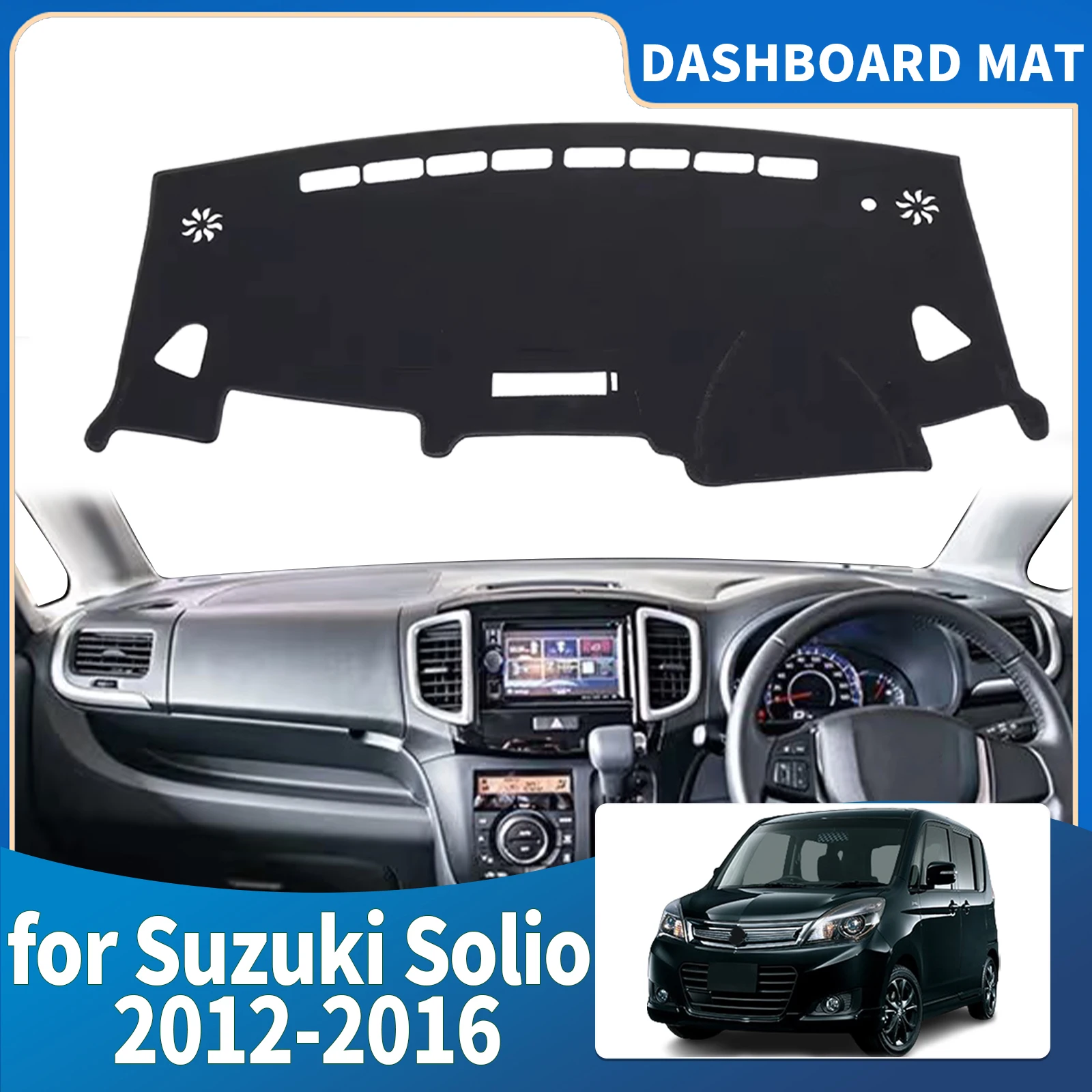 

fit for Suzuki Solio 2012 2013 2014 2015 2016 RHD Car Dashmat Dashboard Cover Pad Protective Carpet Accessories DashMat Sunshade