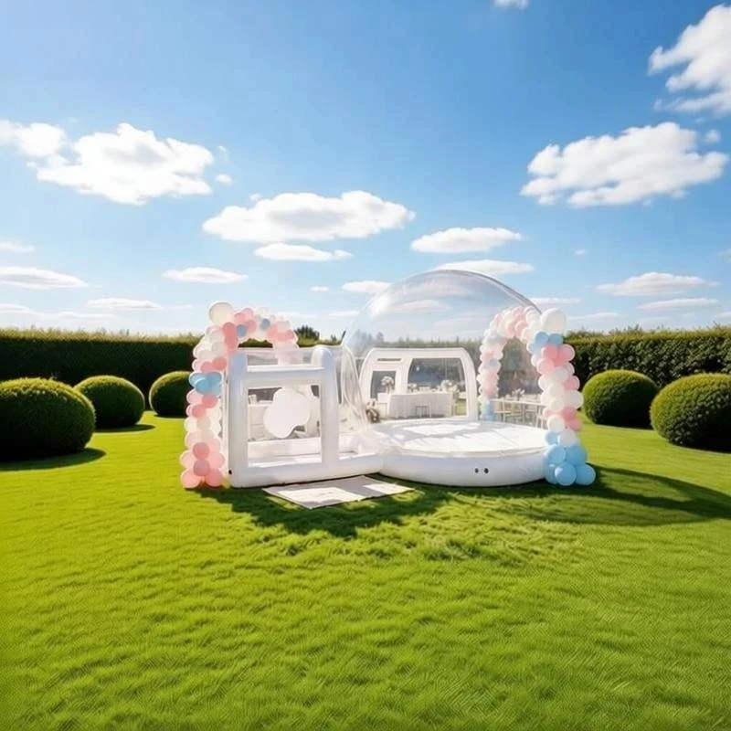 Commercial PVC Transparent Crystal Dome Inflatable Balloon Tent Air Blower Screen Printed Waterproof Durable Snow Globe Easy