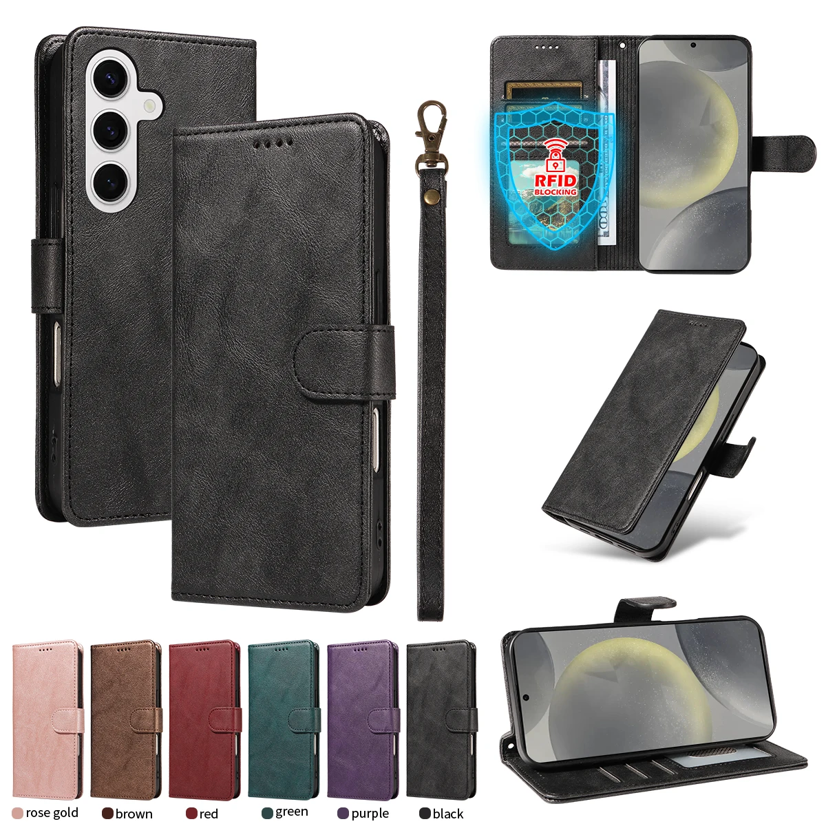 

Suitable For Samsung S25/S24 S25plus/S24 PLUS S25ULTRA With Built-in Card Slot Leather Phone Case Anti Drop And Wear-resistant