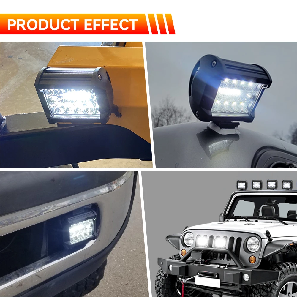 Car LED Light Bar Offroad 4x4 Spotlights Fog Lamp 12V 24V Diode Headlight Truck Farm Tractor Boat SUV ATV Light Bar/work Light