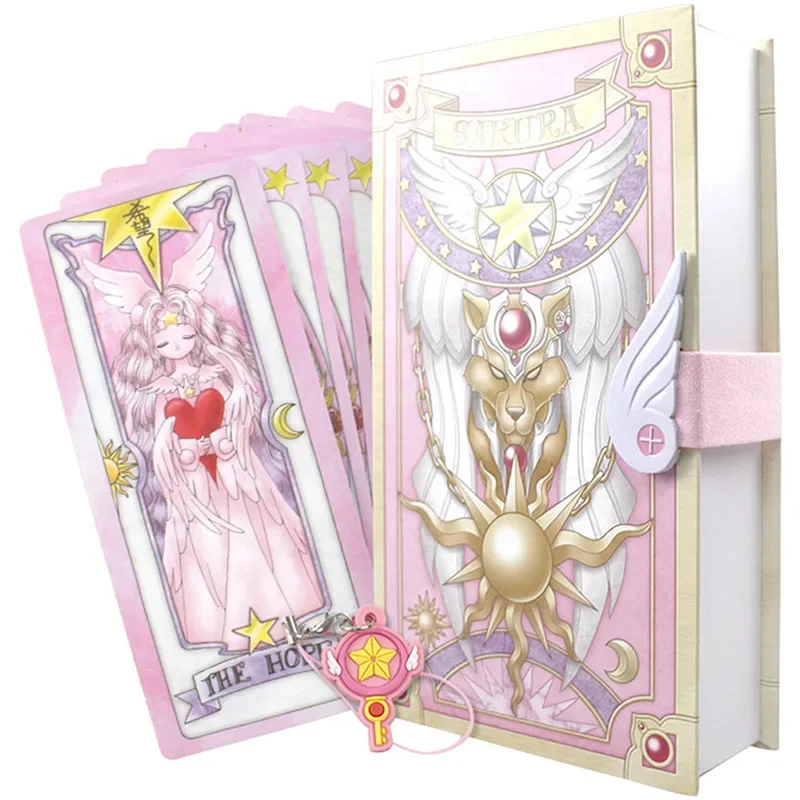 Cardholder Sakura card cosplay Card Captor Kinomoto tarot book with Clow Cards magic book set in box prop gift phone chain