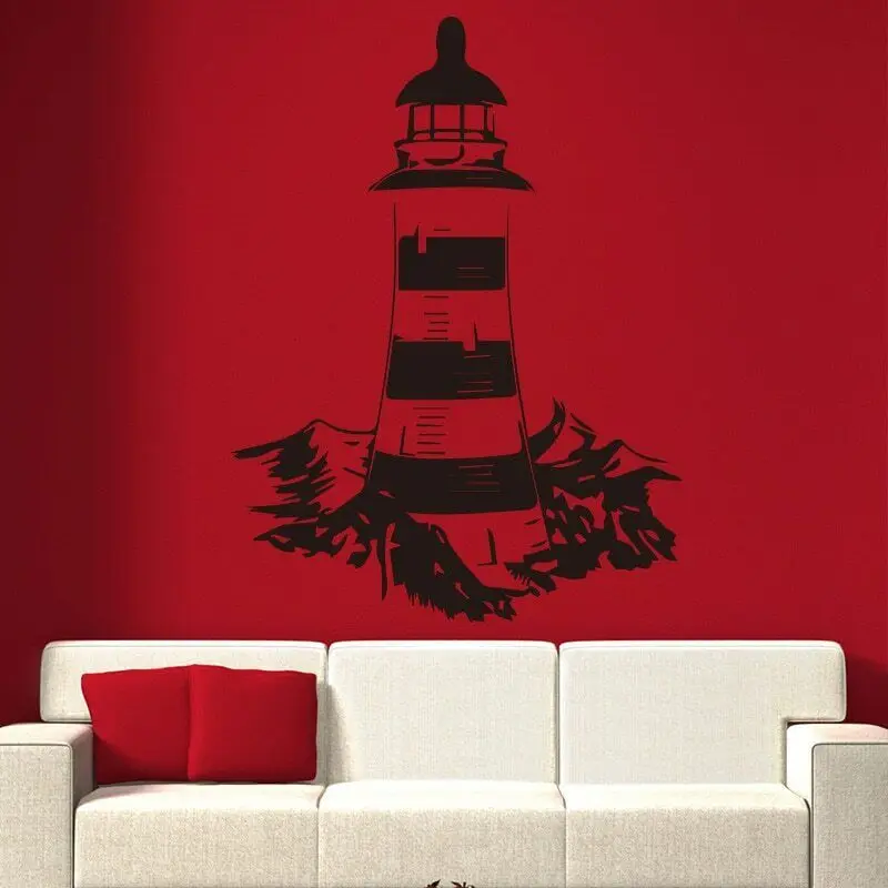 Classical Lighthouse Sea Nautical Wall Sticker for Living Room Decoration Vinyl Wall Art Decal Mural Bedroom Decor