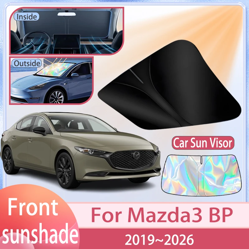 Auto Parabrezza Anteriore Parasole Per Mazda3 BP 2019 ~ 2026 2025 Mazda 3 MK4 Parabrezza Parasole Copertura Anti UV Protezione Accessori