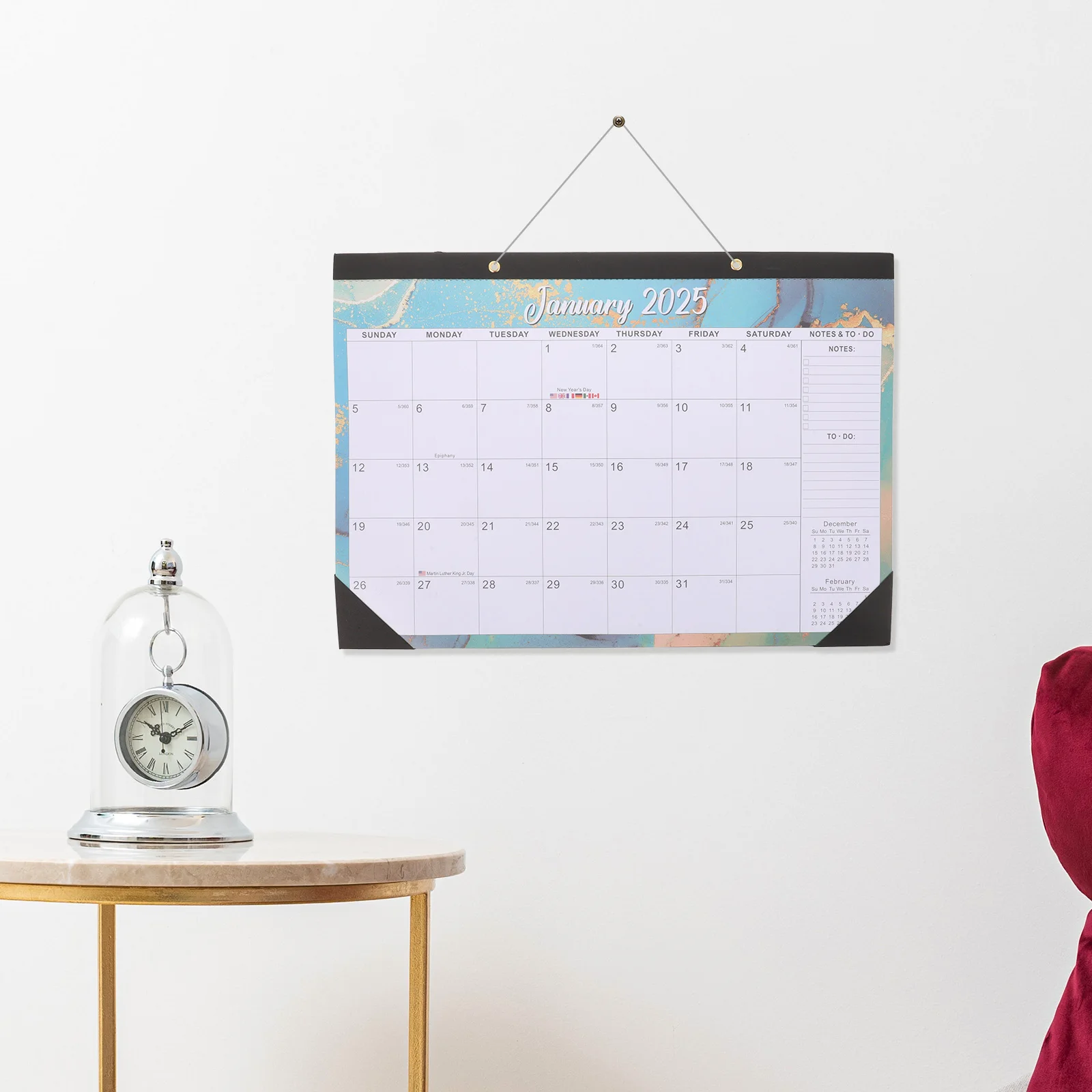 

Wall Hanging Calendar Monthly 2025-2026 Office Household Noting Daily Use Sturdy Accessory 2025-2026 Wall Calendar