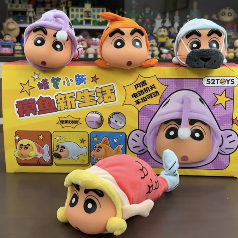 

52TOYS Authentic Crayon Shin Chan Blind Box Fish Costume Plush Vinyl Movable Figure Daily Life Series Gift For Anime Fans