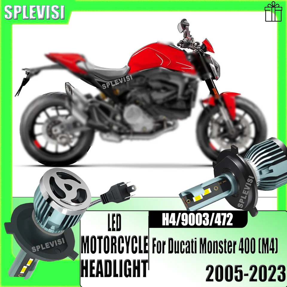 H4 светодиодные лампы для мотоциклетных фар 60 000 часов для Ducati Monster 400 (M4) 2005 2006 2007 2008 2009 2010 2011 2012 2013 2014-2023 H4 светодиодные лампы для мотоциклетных фар 60 000 часов для Ducati Monster 400 (M4) 2005 2006 2007 2008 2009 2010 2011 2012 2013 2014-2023
