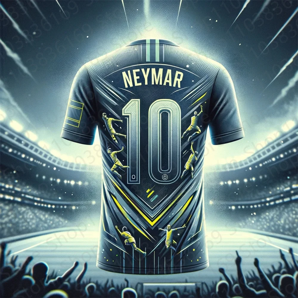 2024 New Summer Men Neymar Jersey Soccer Sports Tops Tees Kids Fashion Football Short Sleeve Clothing Male Commemorative Tshirt