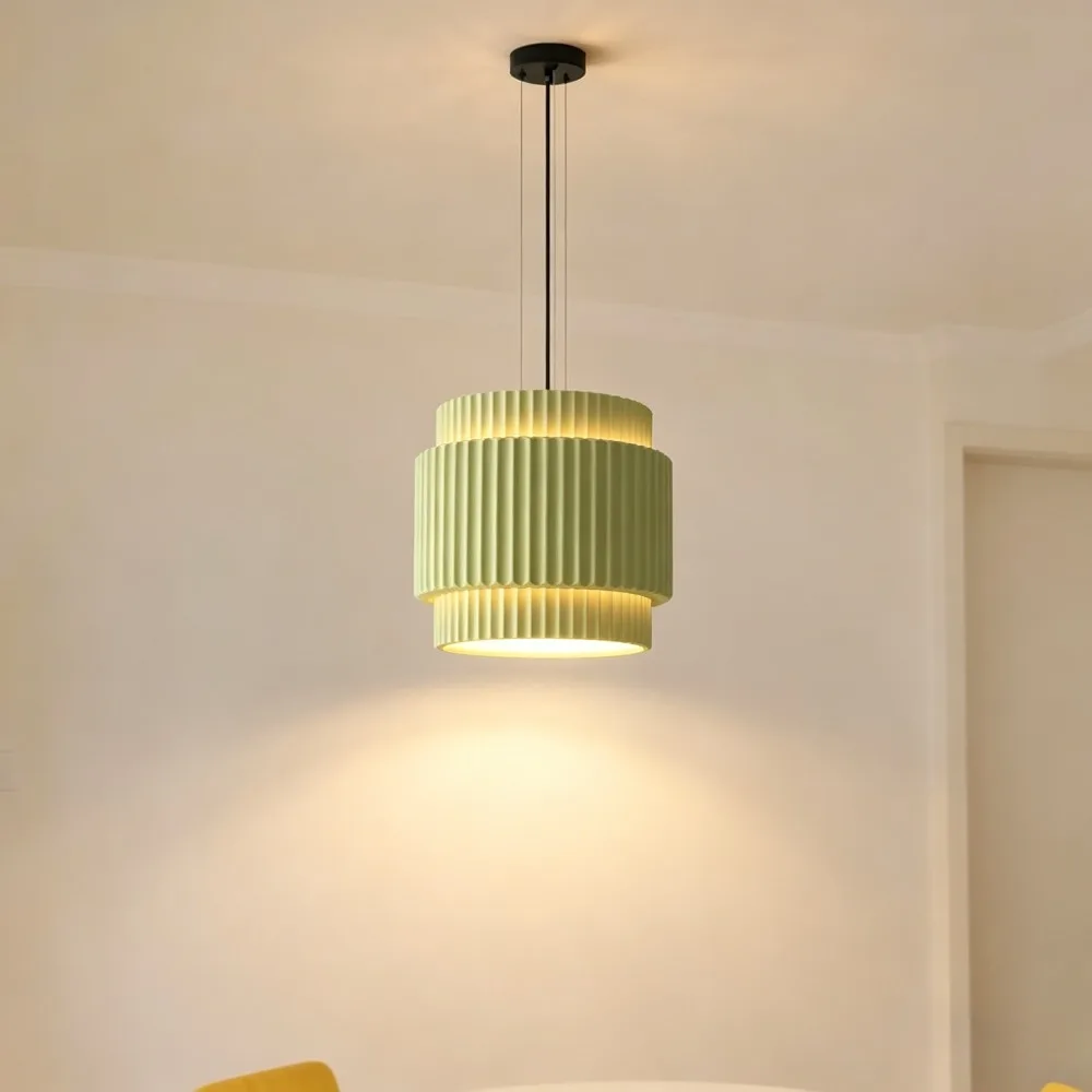 Green White Beige Coffee Resin Chandeliers for Dining Room Parlor Bedside Hanging Lamp E27 Bulb Wire Adjustable
