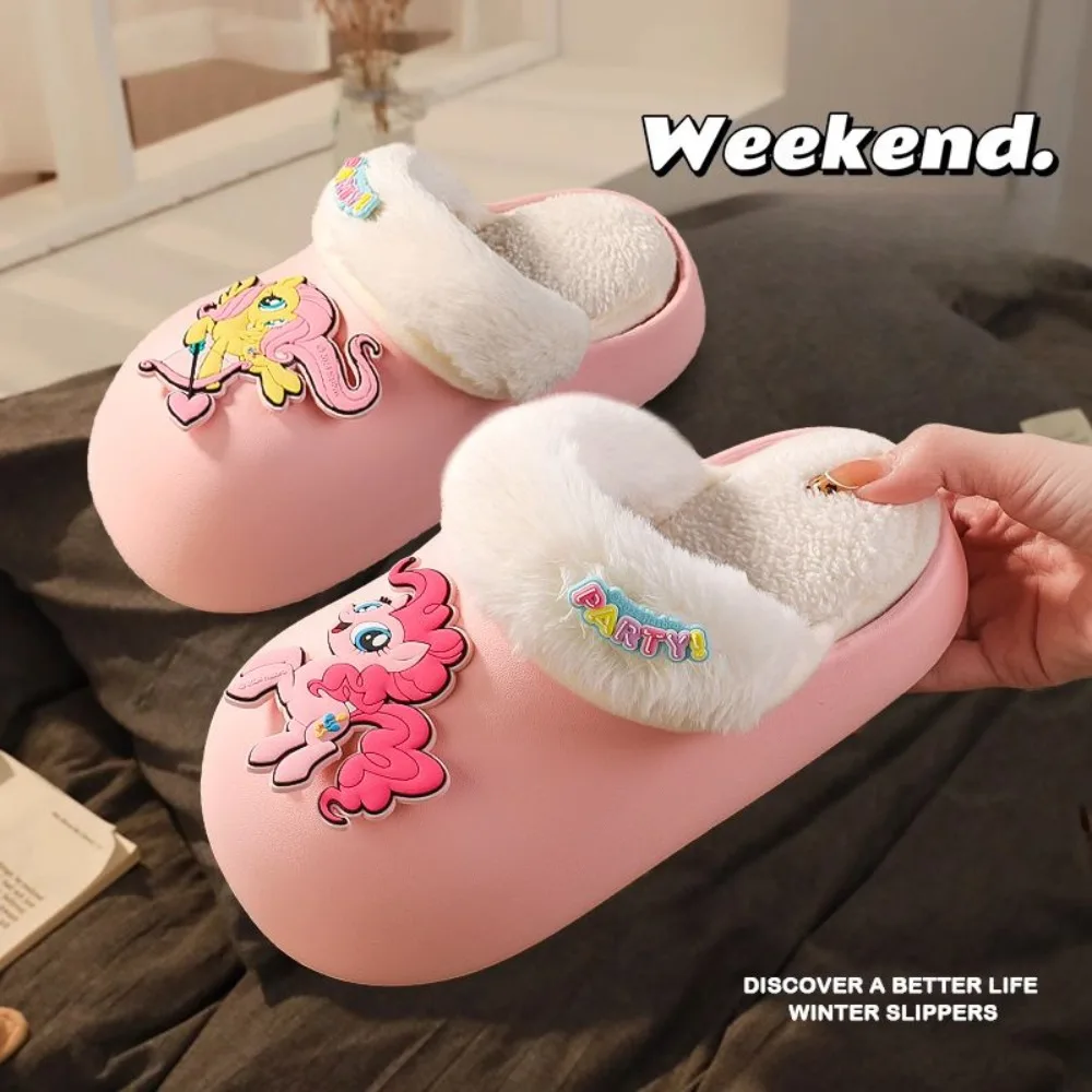 My Little Pony Cotton Slippers Winter Home Indoor Warm Non-slip Waterproof Comfortable Slippers Cartoon Cute Cotton Slipper gift