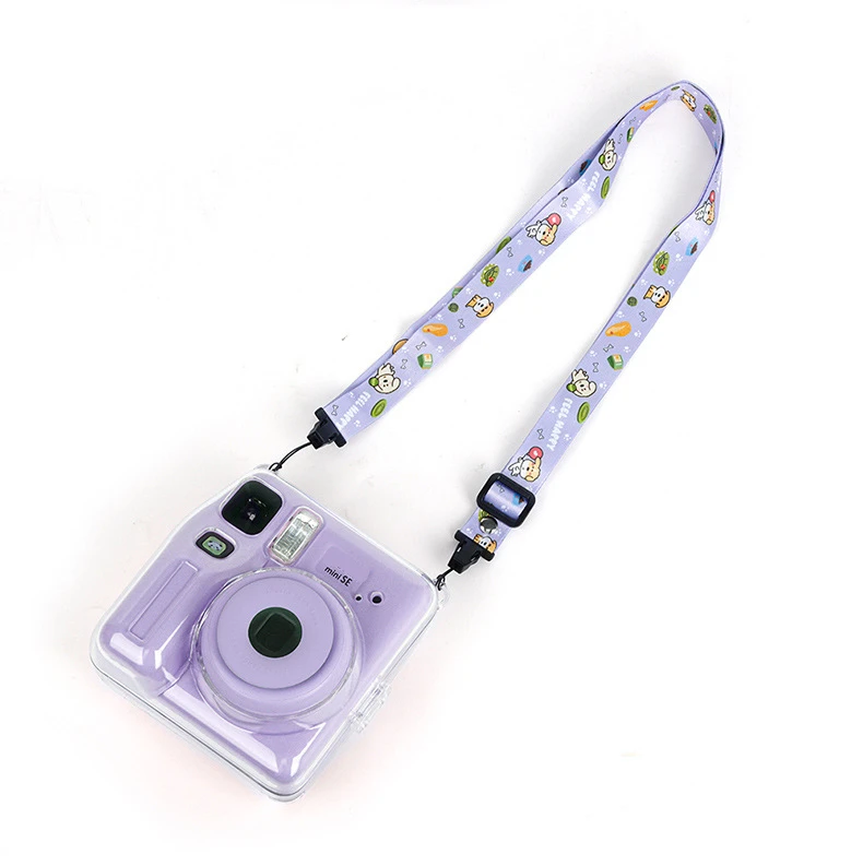 Crystal Transparent Storage Case for Instax Mini SE Photo Bag Protective Shell with Strap Sticker Three Piece Set