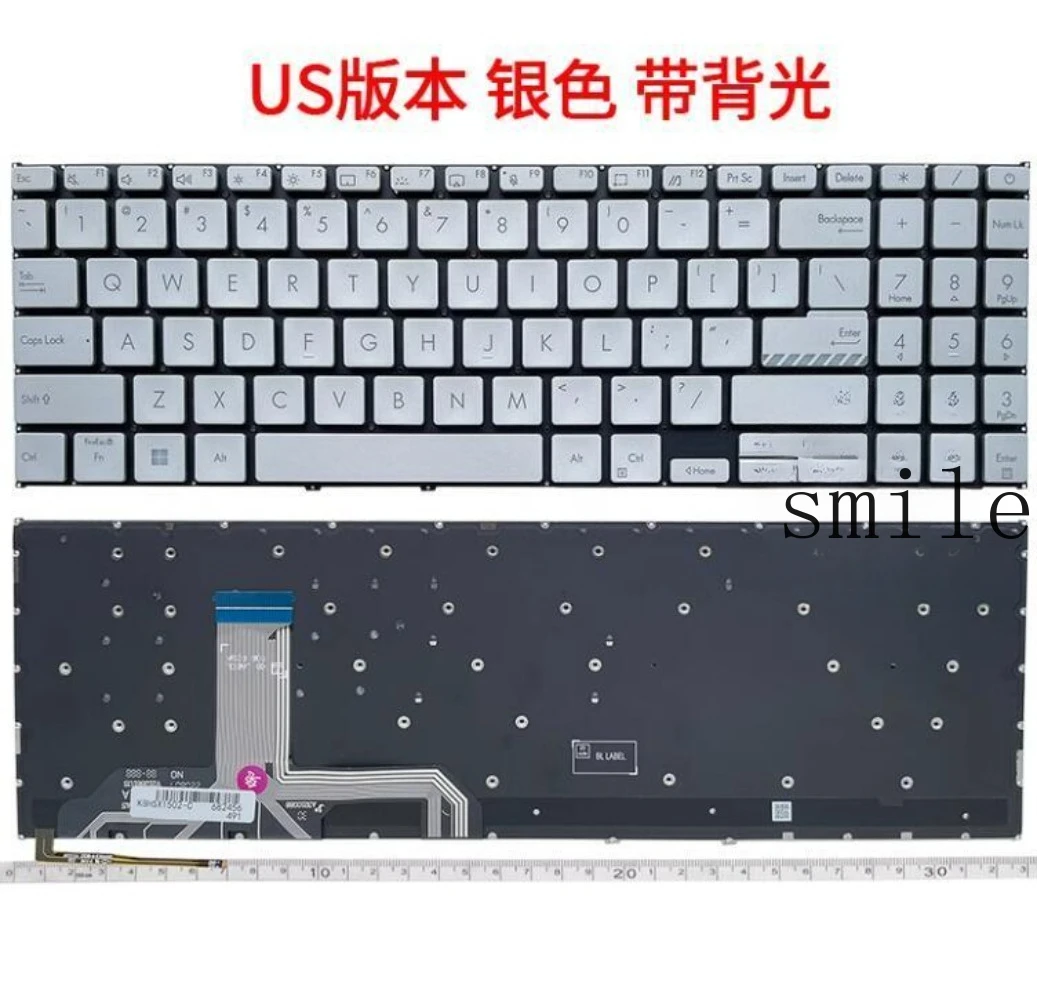 

For ASUS M1503Q X1502ZA X1502VA M1502Z X1603Z X1603ZA US Keyboard Backlit silver