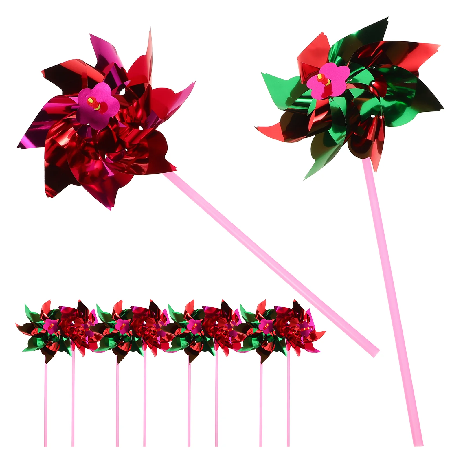 10 pezzi di giocattoli da esterno per vento da prato per bambini Spinner sfuso decorativo Windwill