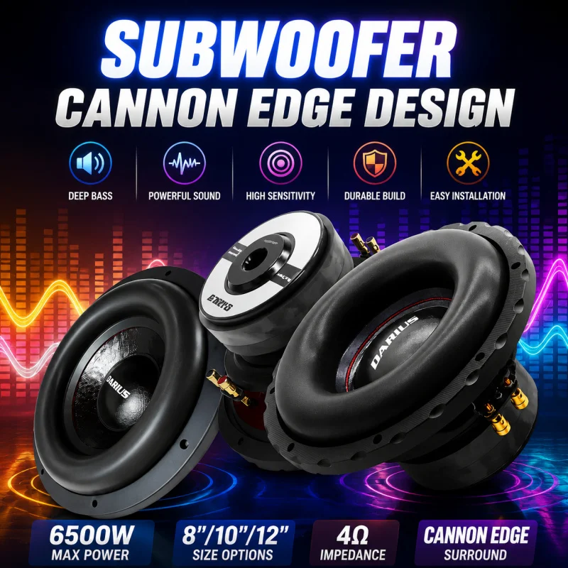 power processing capabilit high-power car subwoofer - single or double8-inch/10 inch/12 inch coil design, Cannon edge, 500W RMS