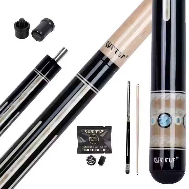 Hot Selling Carom Cue High Quality Sticker Cue Hard Maple Shaft VP2 Joint 12mm Tip SIze 1/2 Split Cue