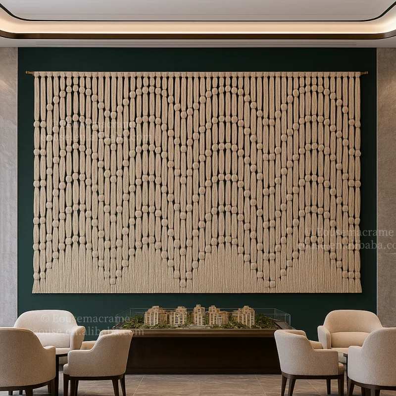 Picture 5: Luxury Handmade Macrame Wall Hanging Large Cotton Rope Tapestry Bohemian Wall Decor for Wedding Gift Home Living Room Bedroom De