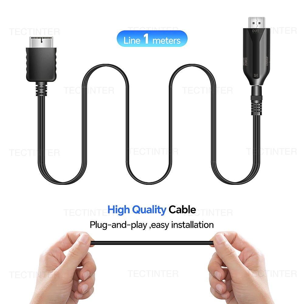 For Playstation 2 HDMI-Compatible Converter Adapter Supports for PS2/PS1 Display Modes for HDTV PC Full HD Cable Adapter