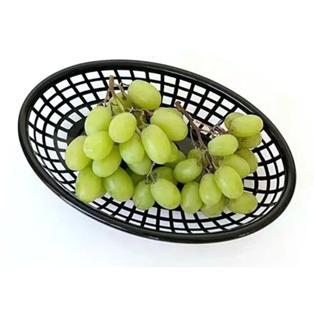 Photo Prop Plastic Food Baskets Colorful Oval Shape Bread Plate Reusable Basket Serving Desktop Decor