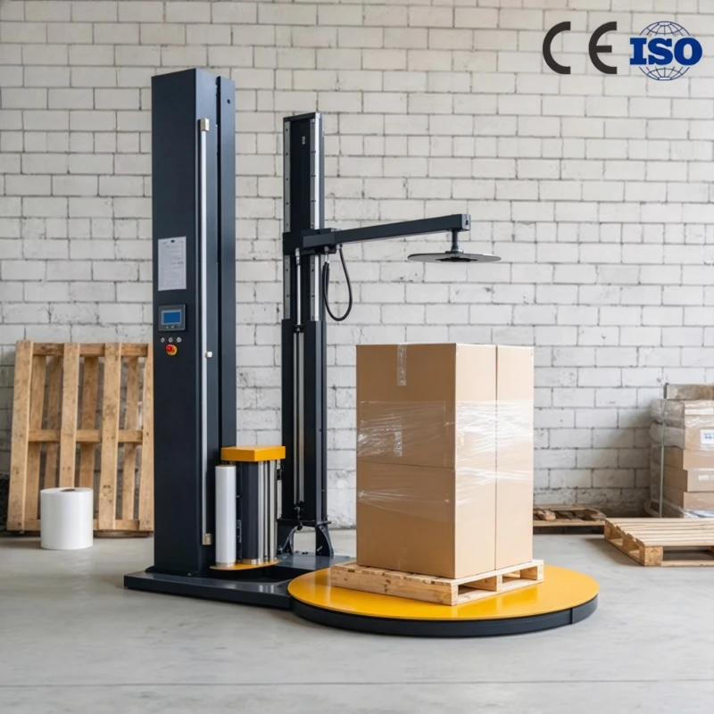 Pre-Stretch Automatic Pallet Wrapping Machine Saves Film Cost Improves Work Efficiency Tray Packaging for Warehouses Customized
