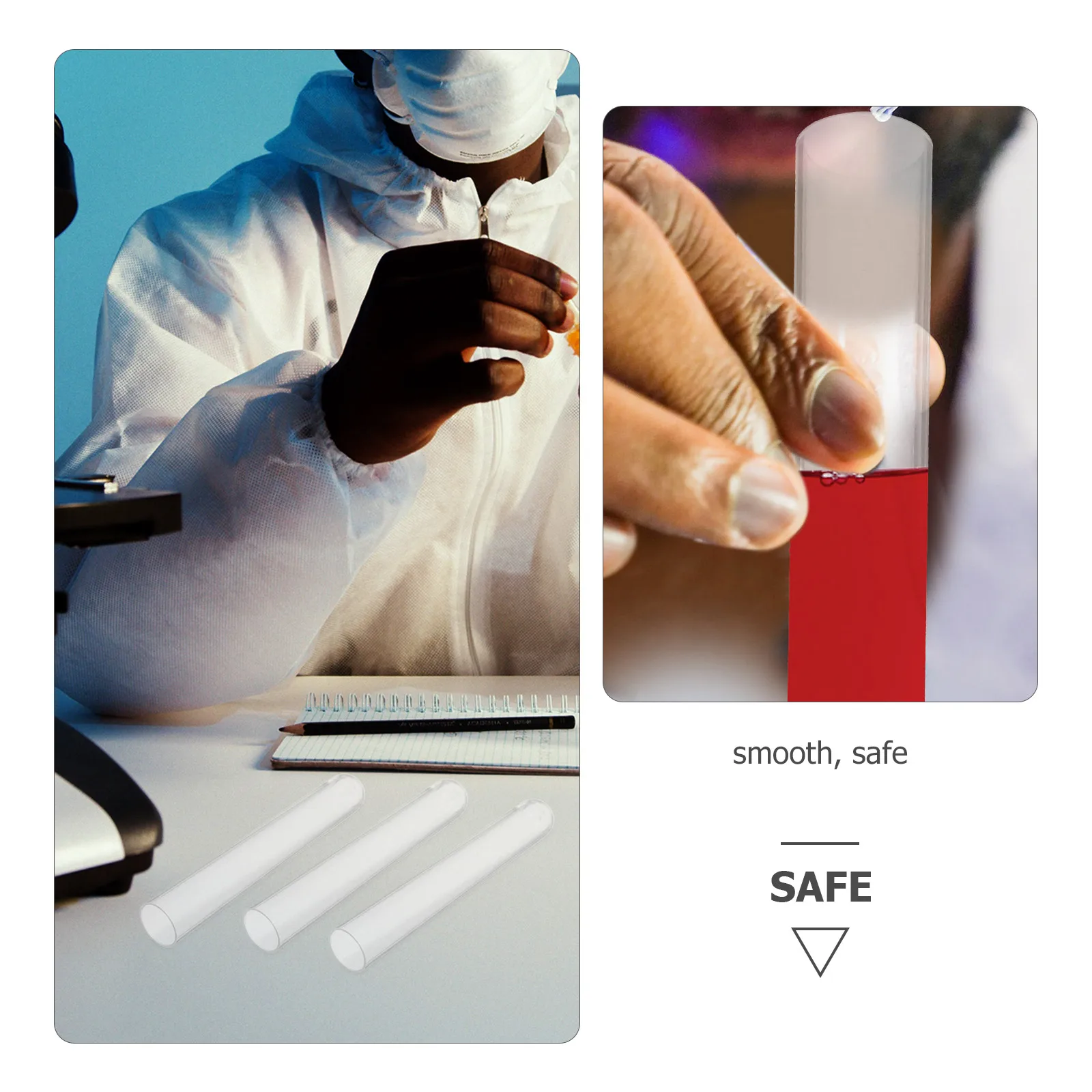 

10Pcs Plastic Test Tubes Sturdy Transparent Small Tubes for Lab Scientific Research Storage Liquid Safety Plastic Test Tube