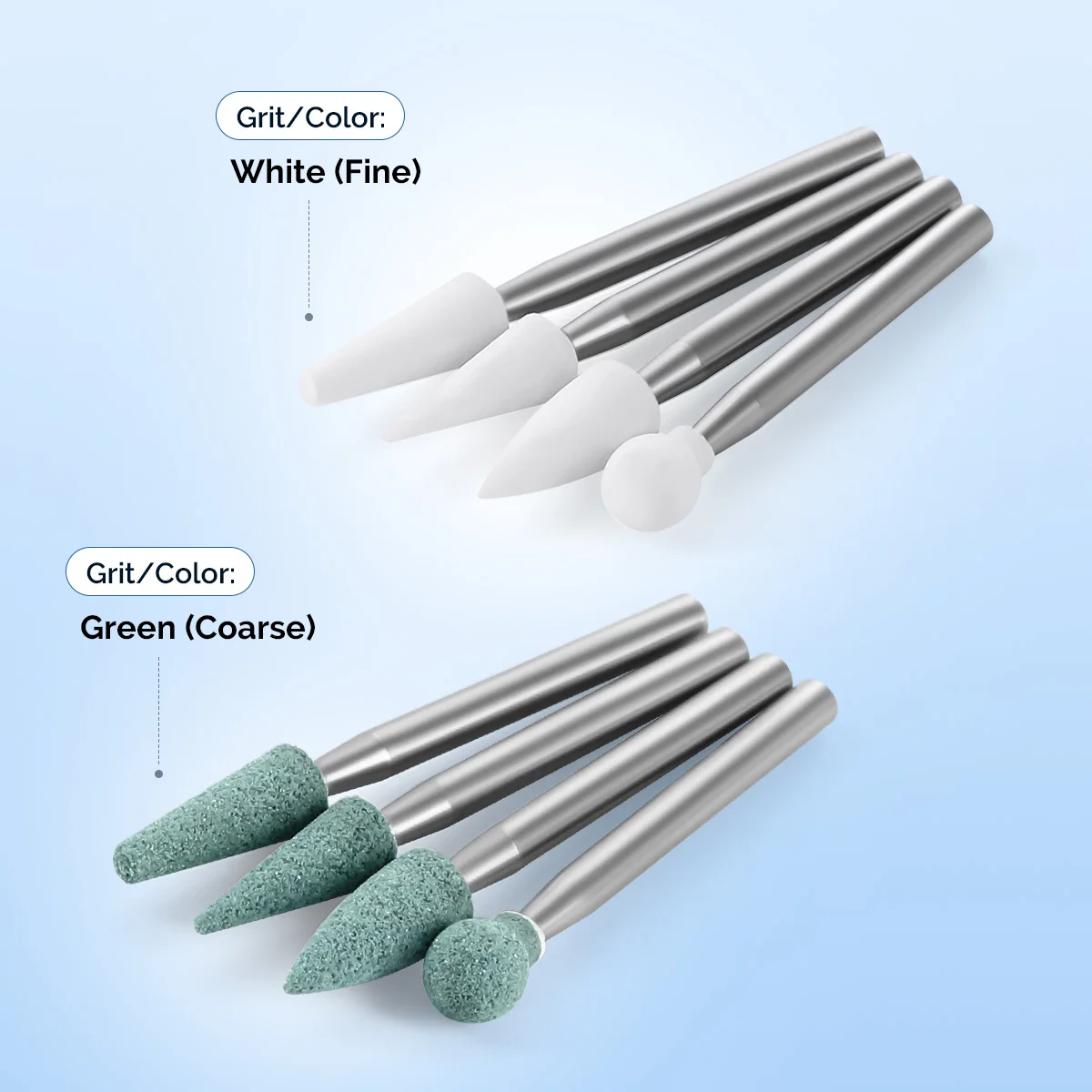 12Pcs/Box Azdent Dental Polishing White Stones FG Burs 1.6mm Aluminum Oxide Abrasive Fine Grit Dentist Polish Tools