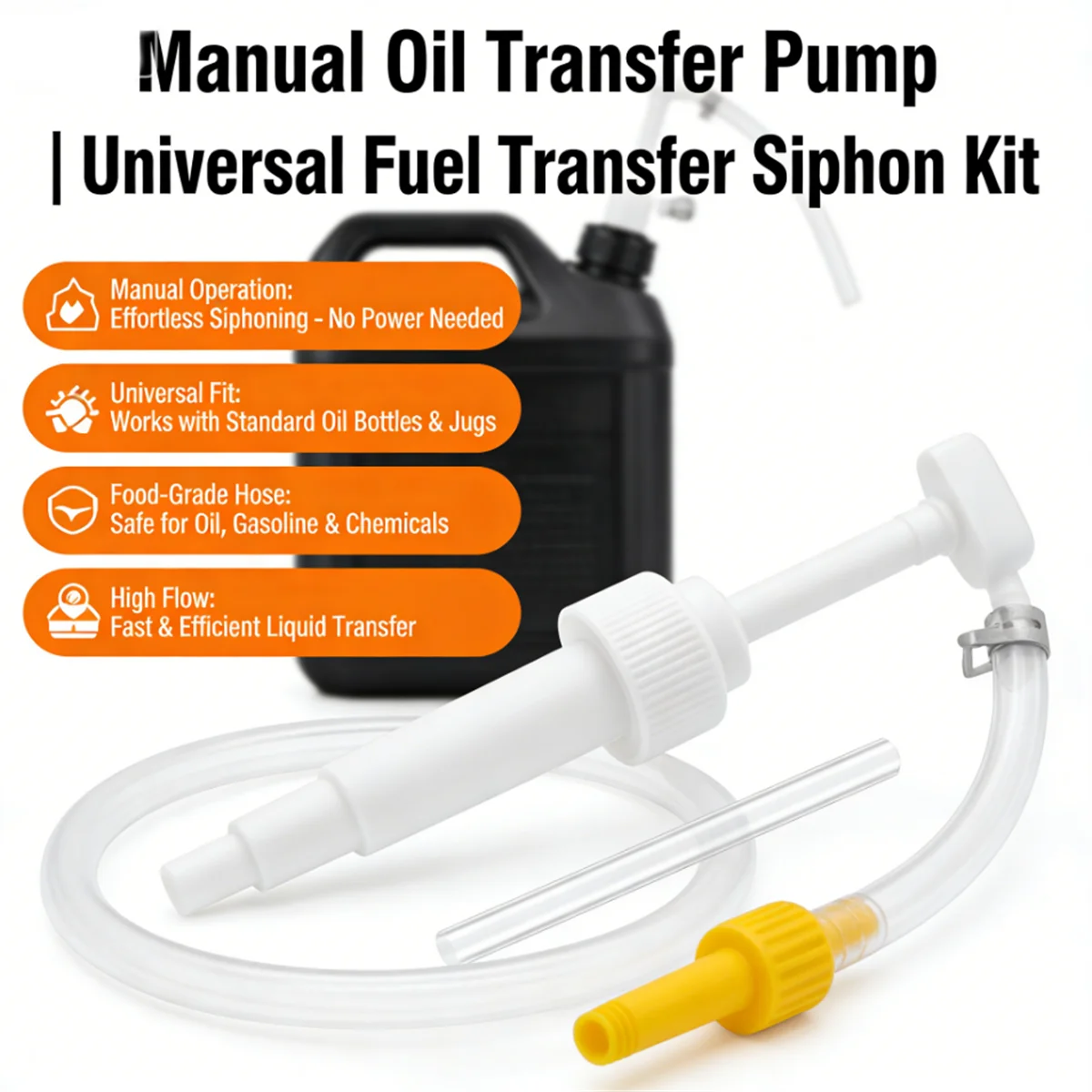 

Lower Gear Oil Pump Suitable For Marine Outboard Engines Manual Tools Gearbox Oil Pump Delivery Kit 3/8"-16 Metal Swivel Ring