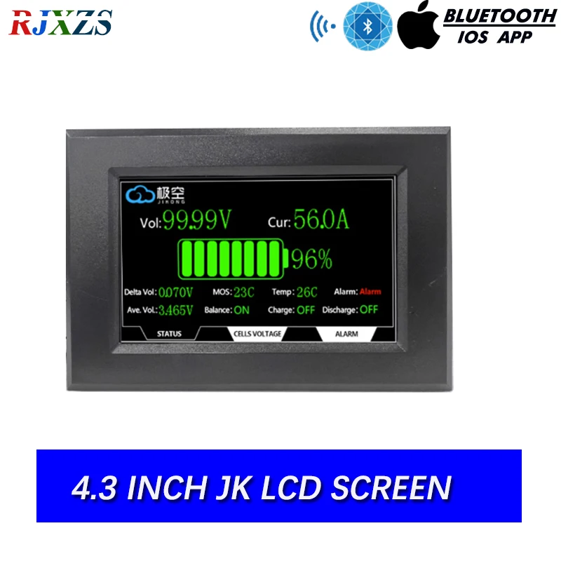 JK Active BMS Smart 4.3 Cal ekran LCD do roweru E-bike LiFePO4 LTO litowo-jonowy IOSAndroid oprogramowanie Bluetooth APP