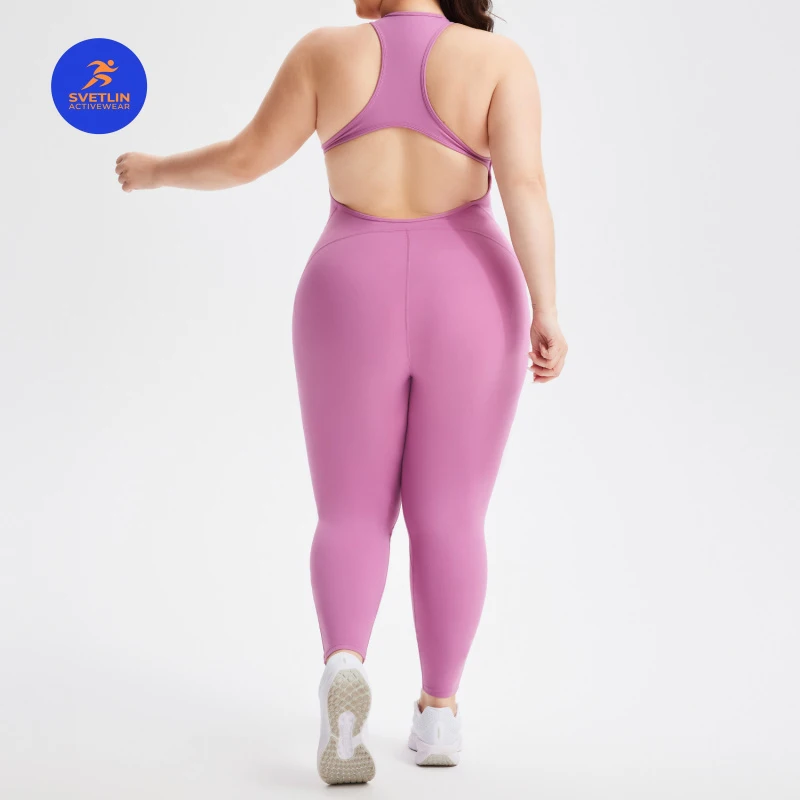 SVETLIN EU US Size High Quality Bodysuit Active  Breathable Fitness U-Neck Beautiful Back Yoga Jumpsuit