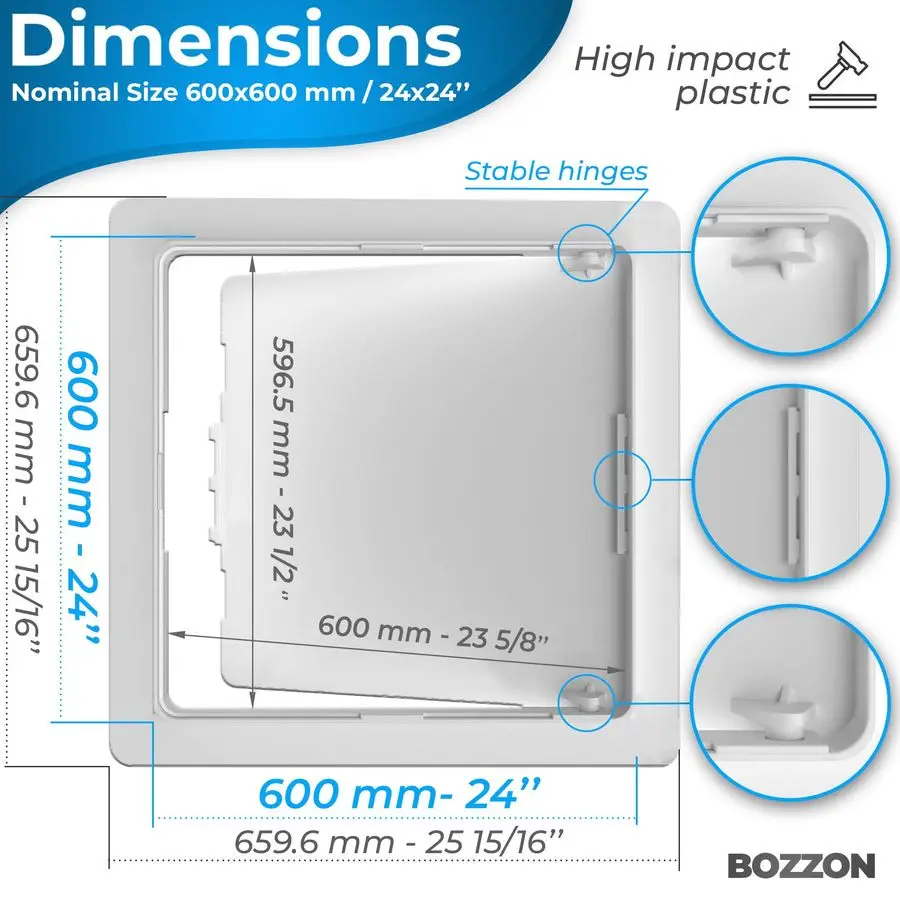

Панель для гипсокартона 24x24 дюйма, заглушка для отверстий в стене, люк для доступа к сантехнике, панель для гипсокартона, прочный пластик, белый цвет
