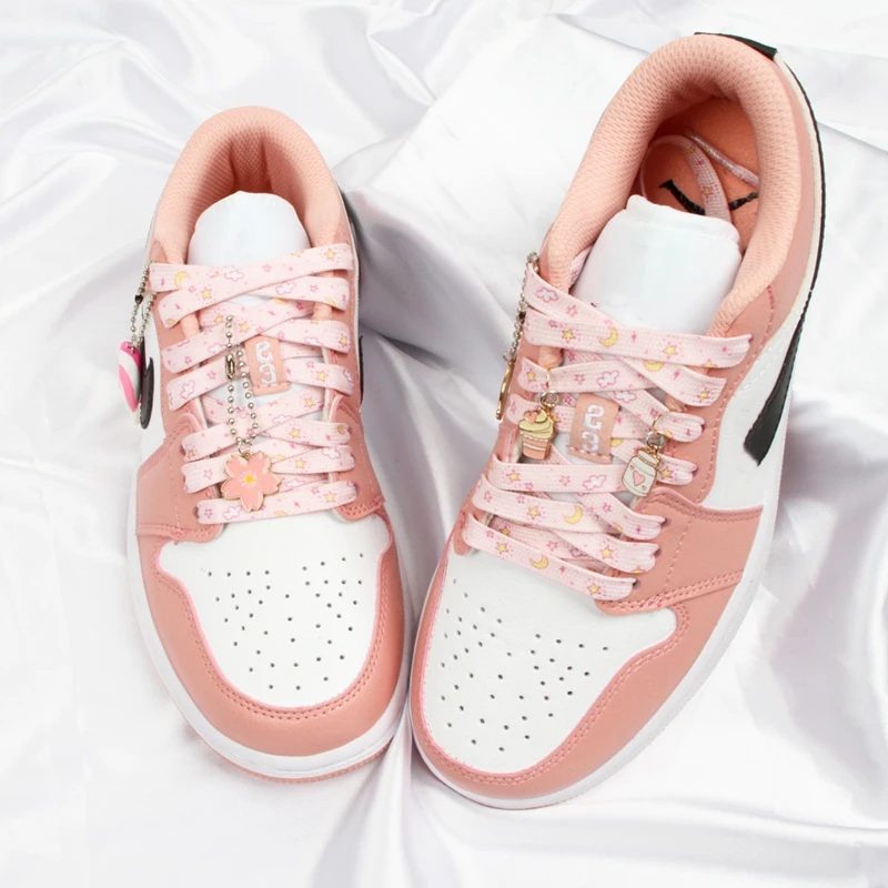 Flache Schnürsenkel für Sneaker, bunte, niedliche Cartoon-Muster, bedruckte Schnürsenkel, Sternen-, Frucht- und Blumenmotive, Sportschnürsenkel, lässige Canvas-Schnürsenkel – Detail 7