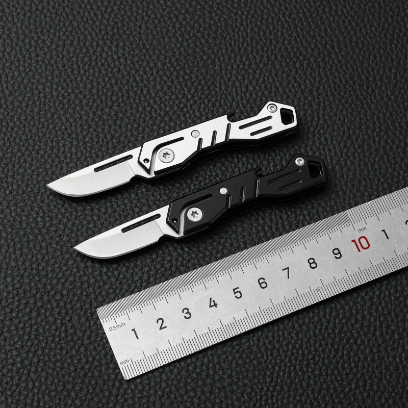 Mini EDC Folding Pocket Knife with Bottle Opener, Stainless Steel Sharp Cutter, Portable Daily Carry Tool, Ideal Gift for Men