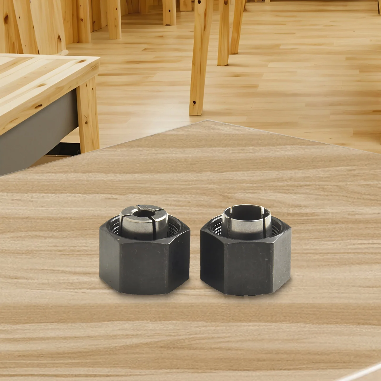 2pcs 1/4 1/2 Inch Chuck Collet Nut Set For DW616 DW618 1617 1618 Router Replacement Parts 2610906283 2610906287 326286-03