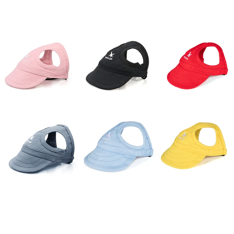 Pet Dog Caps Cute Dog Sun Hats Summer Solid Oxford Cap Baseball Visor Hat Outdoor Accessories Sunscreen Bonnet Cap Chihuahua