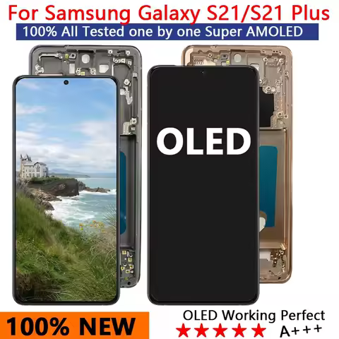 Super OLED S21+ For Samsung Galaxy S21 G991 G990F S21 Plus G996 G9960 LCD Display With Frame Touch Screen Digitizer Assembly