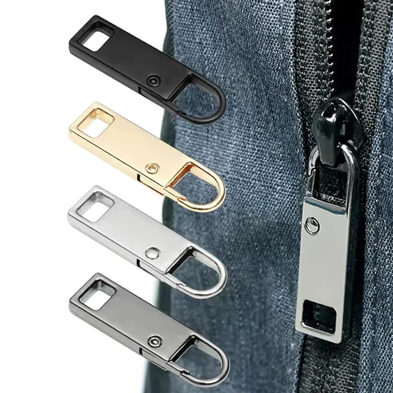 

4pcs Detachable Zipper Pull, Multi Color Replacement Zipper Accs For Jeans & Backpack, Sewing Tools