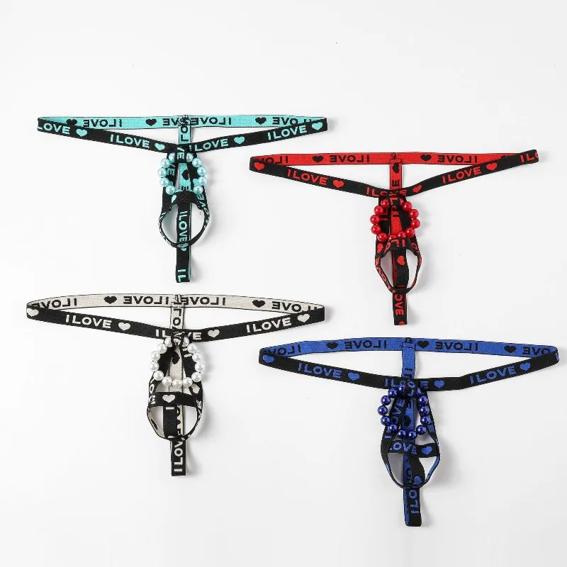 يا خاتم مطرز حزام رياضي سيسي الملابس الداخلية حزام بوق الحقيبة محسن سيور الجبهة مفتوحة ثقب Pensi g-سلسلة مثلي الجنس المثيرة الملابس الداخلية #4