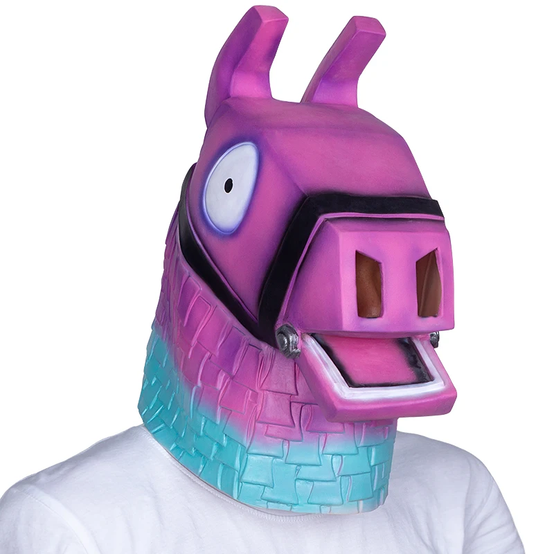 

Hot Movie Pink Llama Head Mask Adult Halloween Party Costume Latex Mask Animal Horse Mask