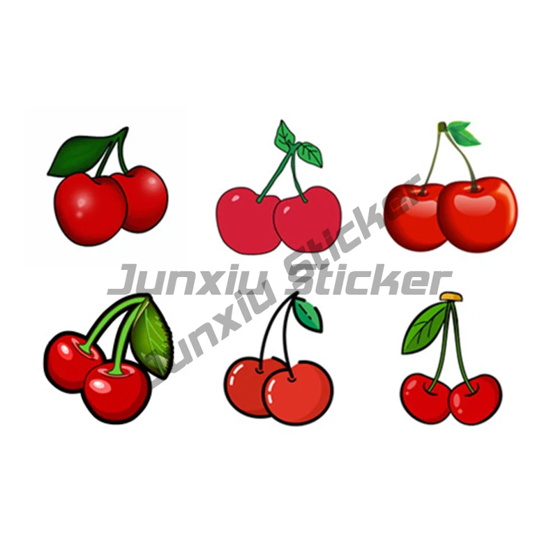 

Red Cherry Car Stickers Cartoon Windshield Decal Occlusion Scratch Personality Car Motorcycle Helmet Vinyl Decals
