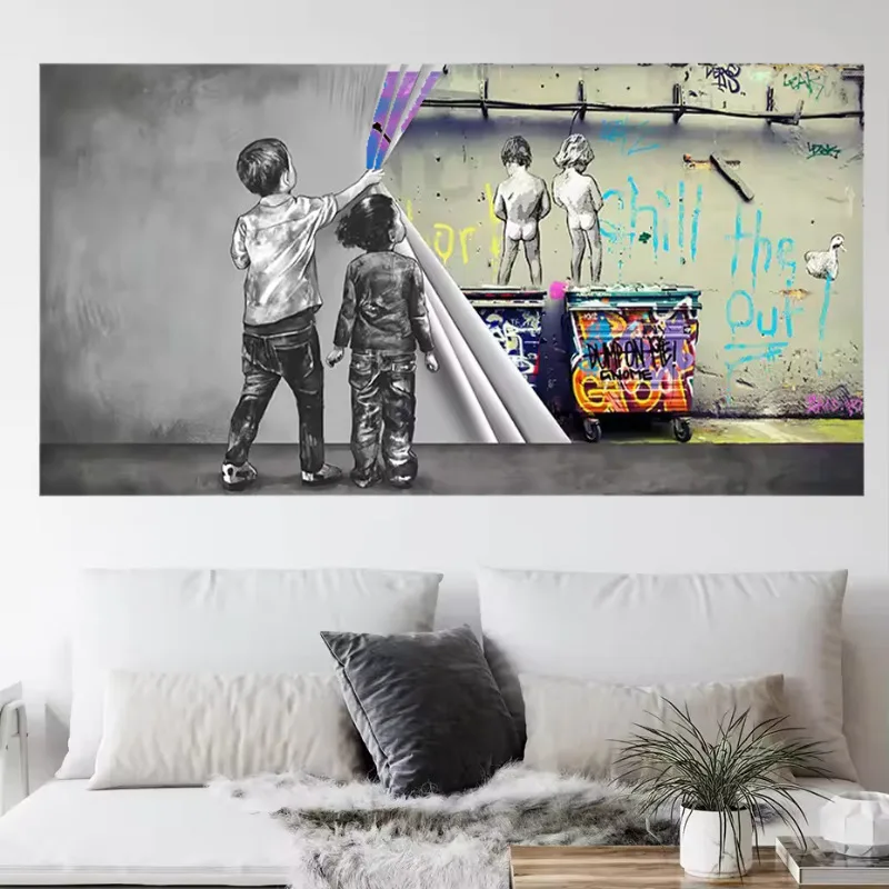 Плакат Бэнкси, принт, уличное граффити, искусство для мальчиков и девочек, занавеска, холст, картина, кулак, удар, настенная картина для декора комнаты Плакат Бэнкси, принт, уличное граффити, искусство для мальчиков и девочек, занавеска, холст, картина, кулак, удар, настенная картина для декора комнаты