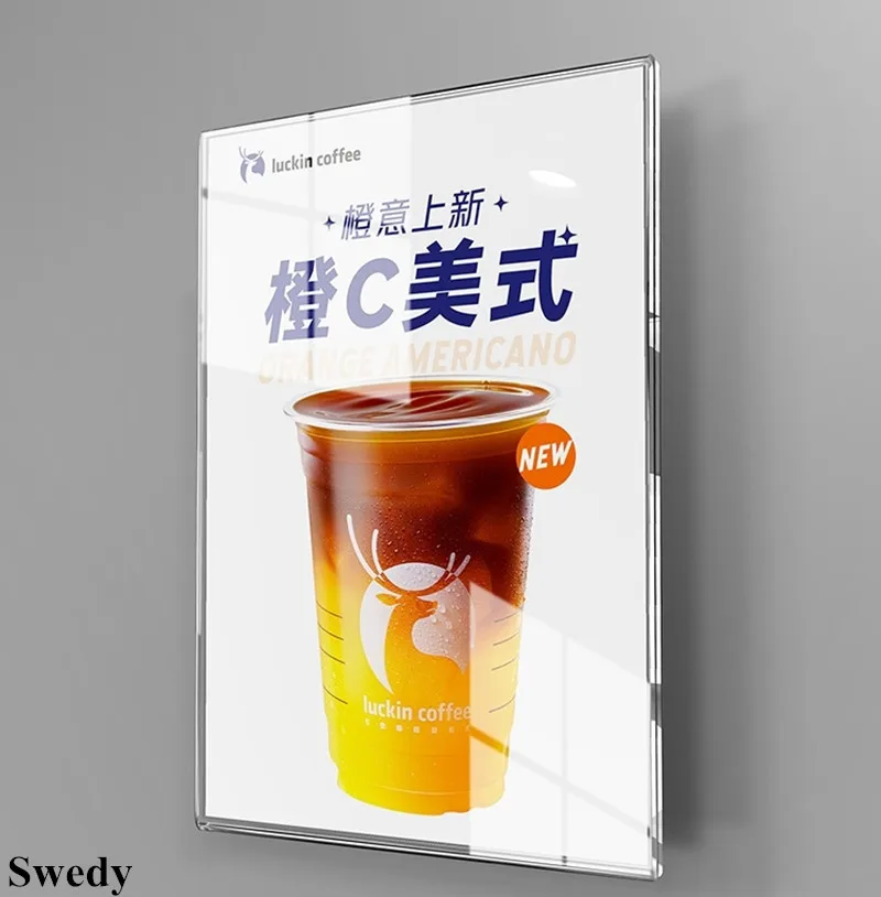 A4 210x297mm 8.5 x 11 Wall Mount Photo Picture Poster Advertising Frame Acrylic Menu Paper Document Sign Holder