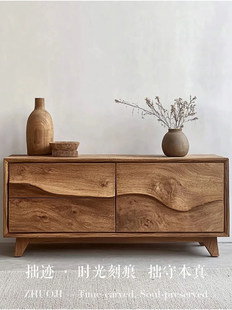 

Wabi Sandy Wind Solid Wood Dining Side Cabinet Living Room Locker B & B Hotel Furniture Modern Simple